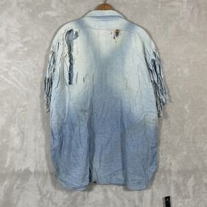 Vintage 50s Hercules Sanforized Chambray Denim Work Shirt Mens 2XL 26x32 Gusset